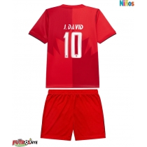 Camiseta Canadá Jonathan David #10 Primera Equipación para niños Mundial 2026 manga corta (+ pantalones cortos)